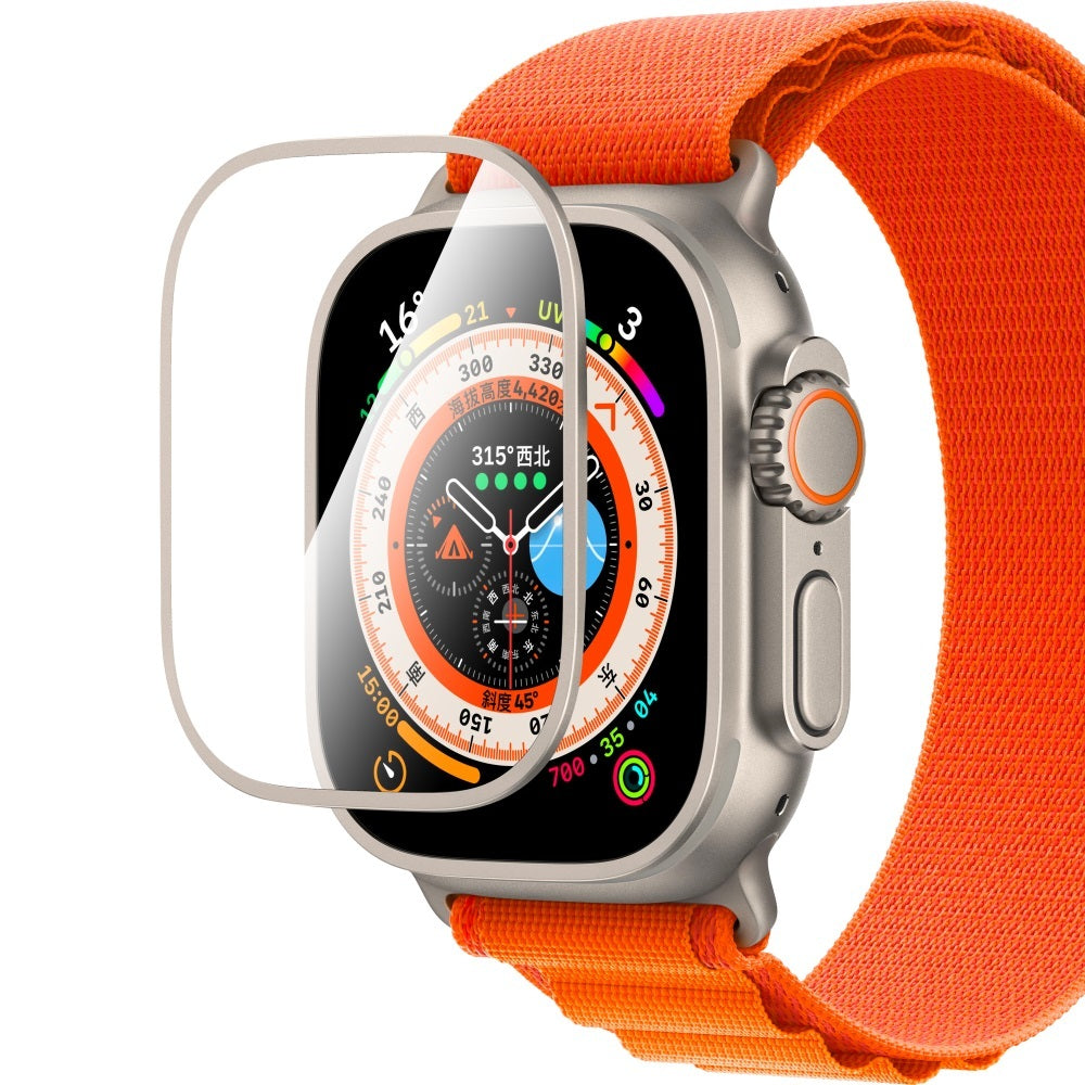 Apple Watch Ultra 49mm CaseWorld Alloy Serisi Safir Akıllı Saat Temperli Cam Ekran Koruyucu - Görsel 2