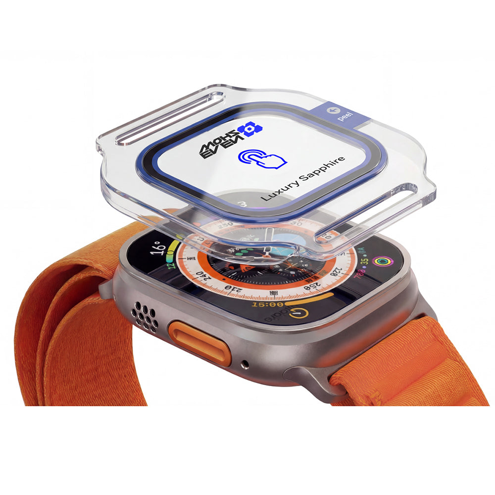 Apple Watch Ultra 49mm Mohseven iWatch Serisi Safir Akıllı Saat Temperli Cam Ekran Koruyucu - Görsel 3