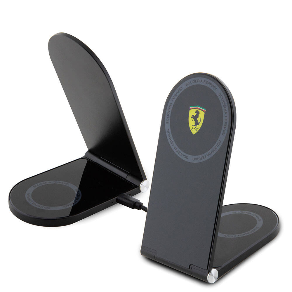 Ferrari Orijinal Lisanslı Katlanabilir Baskılı Shield Logolu Magnetik Kablosuz Şarj Standı