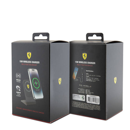 Ferrari Orijinal Lisanslı Katlanabilir Baskılı Shield Logolu Standlı Magnetik Kablosuz Şarj Standı