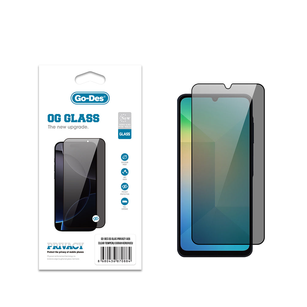 Galaxy A06 Go Des OG Glass Privacy Antistatik Temperli Cam Ekran Koruyucu - Görsel 2