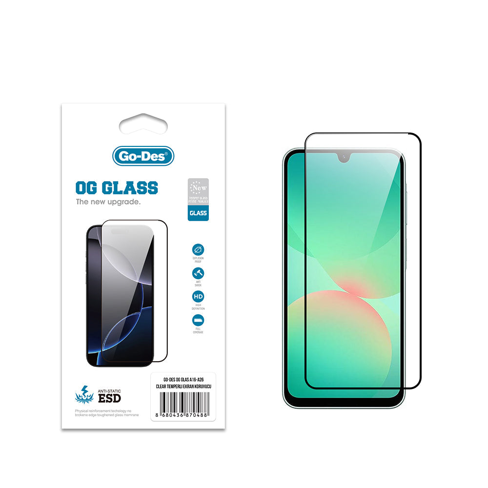 Galaxy A26 Go Des OG Glass Antistatik Temperli Cam Ekran Koruyucu - Görsel 2