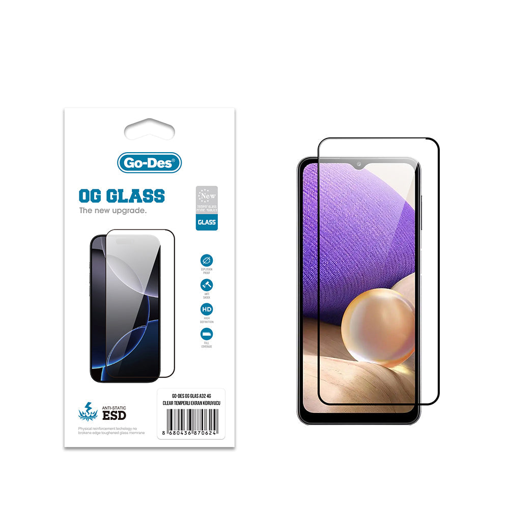 Galaxy A32 4G Go Des OG Glass Antistatik Temperli Cam Ekran Koruyucu - Görsel 2