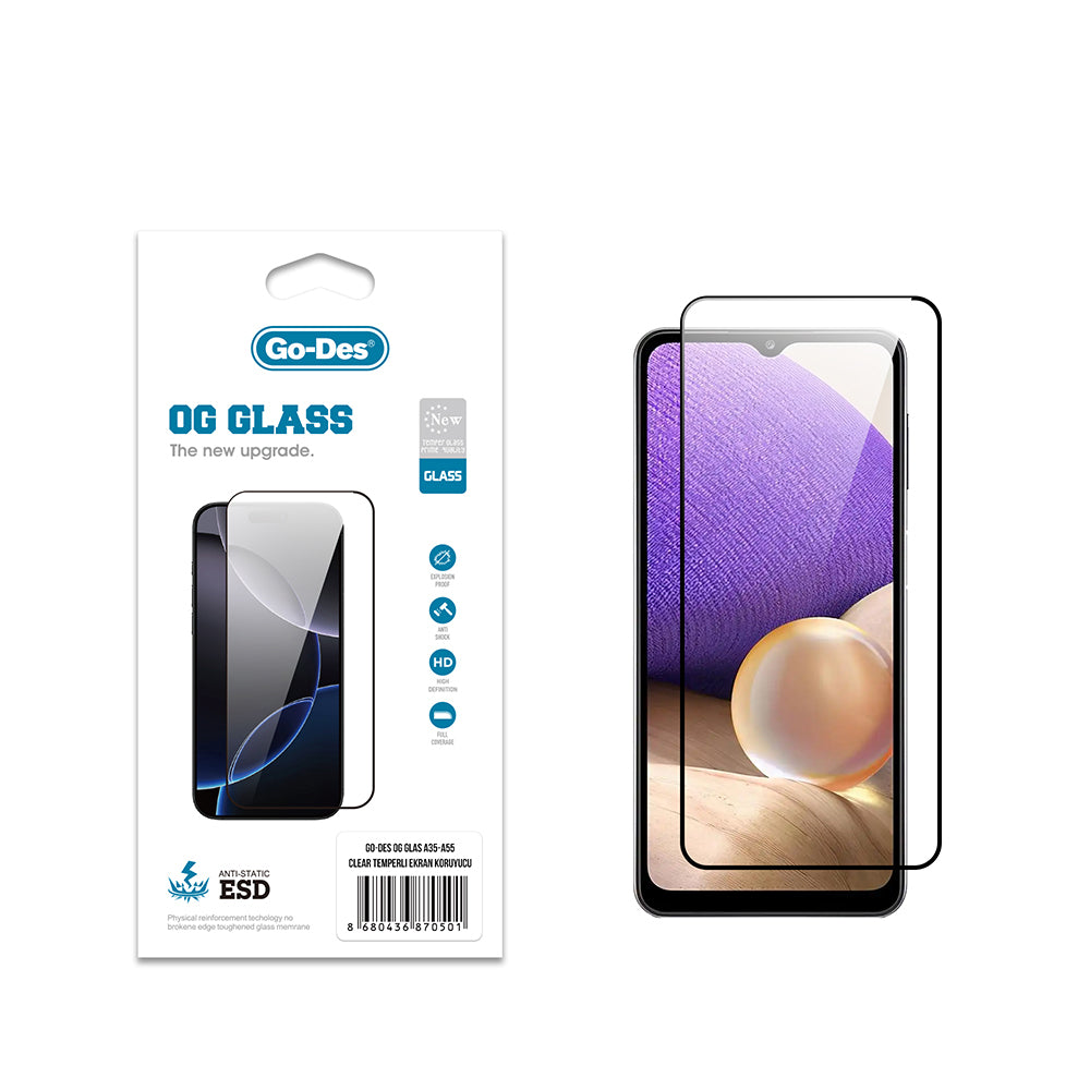 Galaxy A35 Go Des OG Glass Antistatik Temperli Cam Ekran Koruyucu - Görsel 2