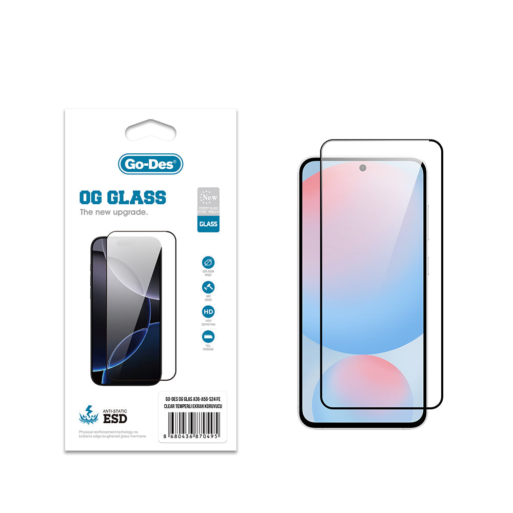 Galaxy A56 Go Des OG Glass Antistatik Temperli Cam Ekran Koruyucu - Görsel 2