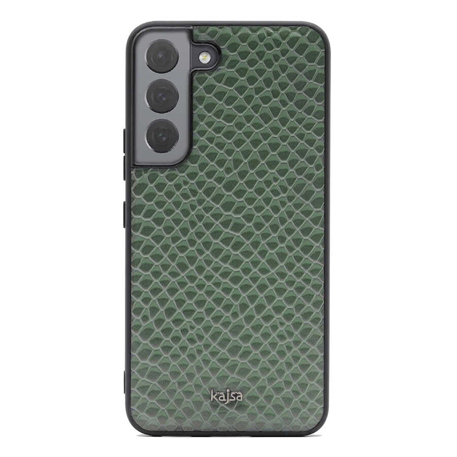 Galaxy S22 Kılıf Kajsa Pearl Pattern Hakiki Deri Kapak - Görsel 4