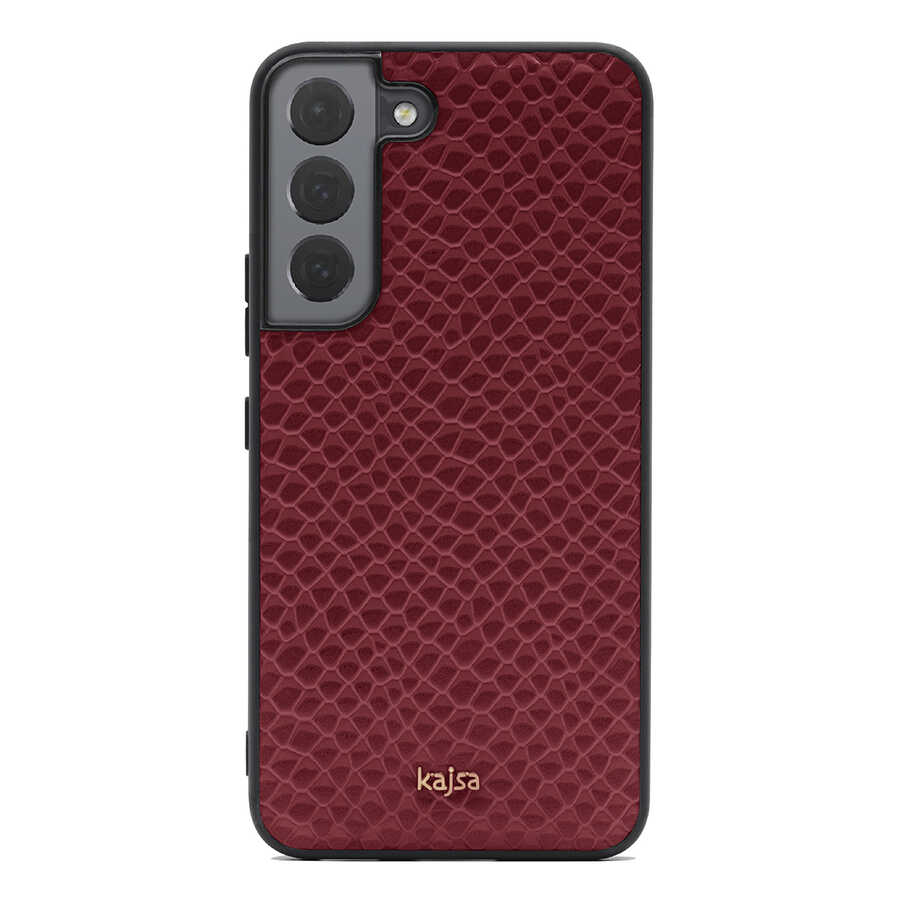 Galaxy S22 Kılıf Kajsa Pearl Pattern Hakiki Deri Kapak - Görsel 5