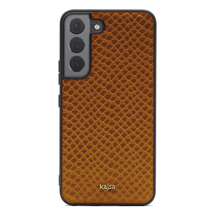 Galaxy S22 Kılıf Kajsa Pearl Pattern Hakiki Deri Kapak - Görsel 6