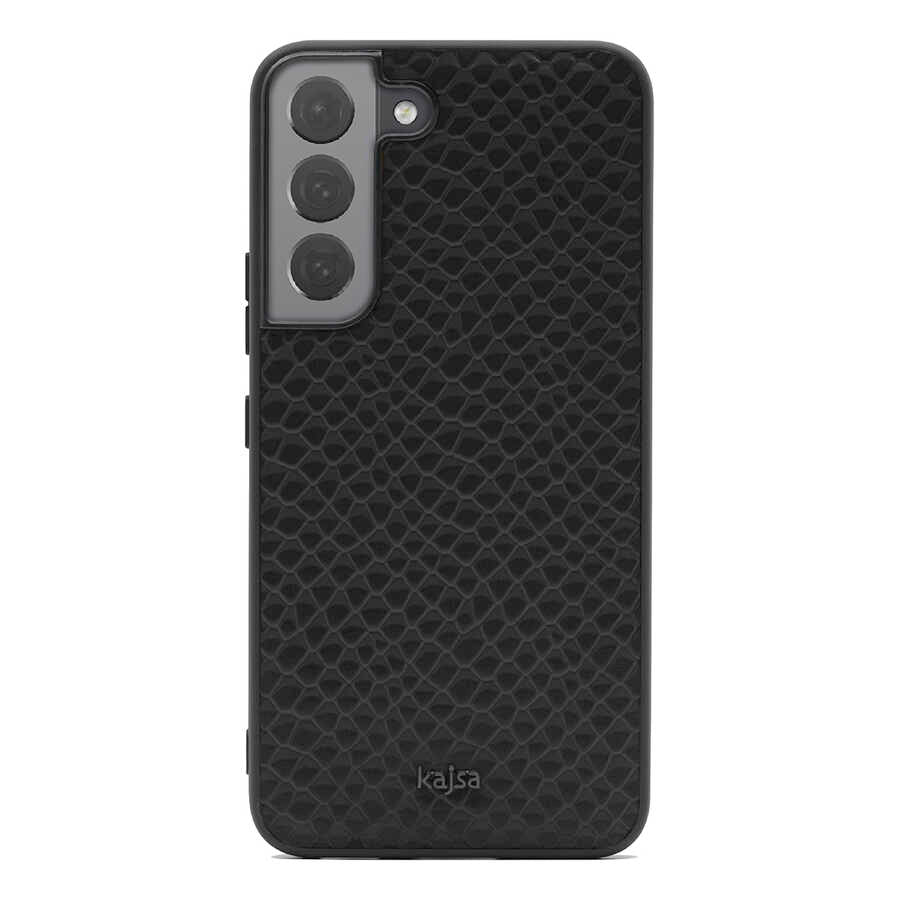 Galaxy S22 Plus Kılıf Kajsa Pearl Pattern Hakiki Deri Kapak - Görsel 2