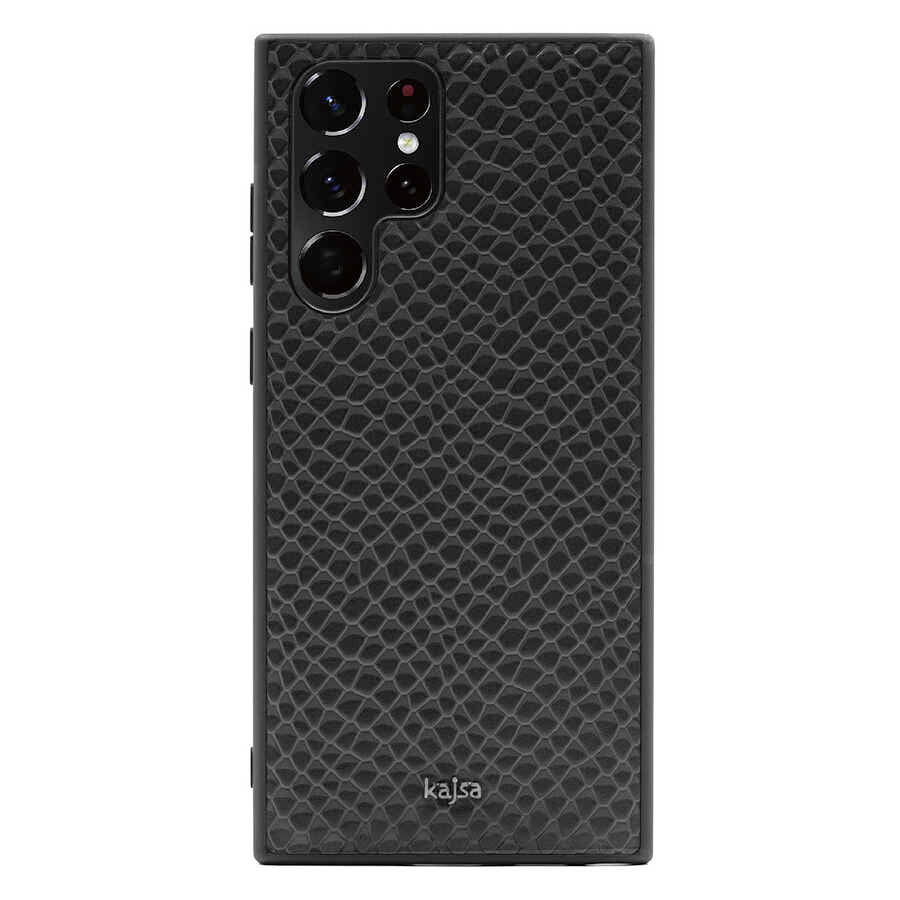 Galaxy S22 Ultra Kılıf Kajsa Pearl Pattern Hakiki Deri Kapak - Görsel 2