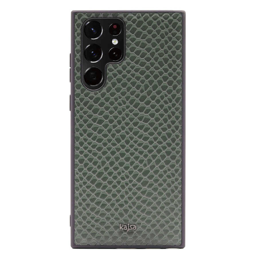Galaxy S22 Ultra Kılıf Kajsa Pearl Pattern Hakiki Deri Kapak - Görsel 4