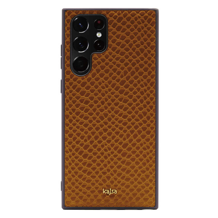 Galaxy S22 Ultra Kılıf Kajsa Pearl Pattern Hakiki Deri Kapak - Görsel 6