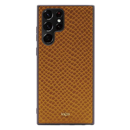Galaxy S22 Ultra Kılıf Kajsa Pearl Pattern Hakiki Deri Kapak - Görsel 6