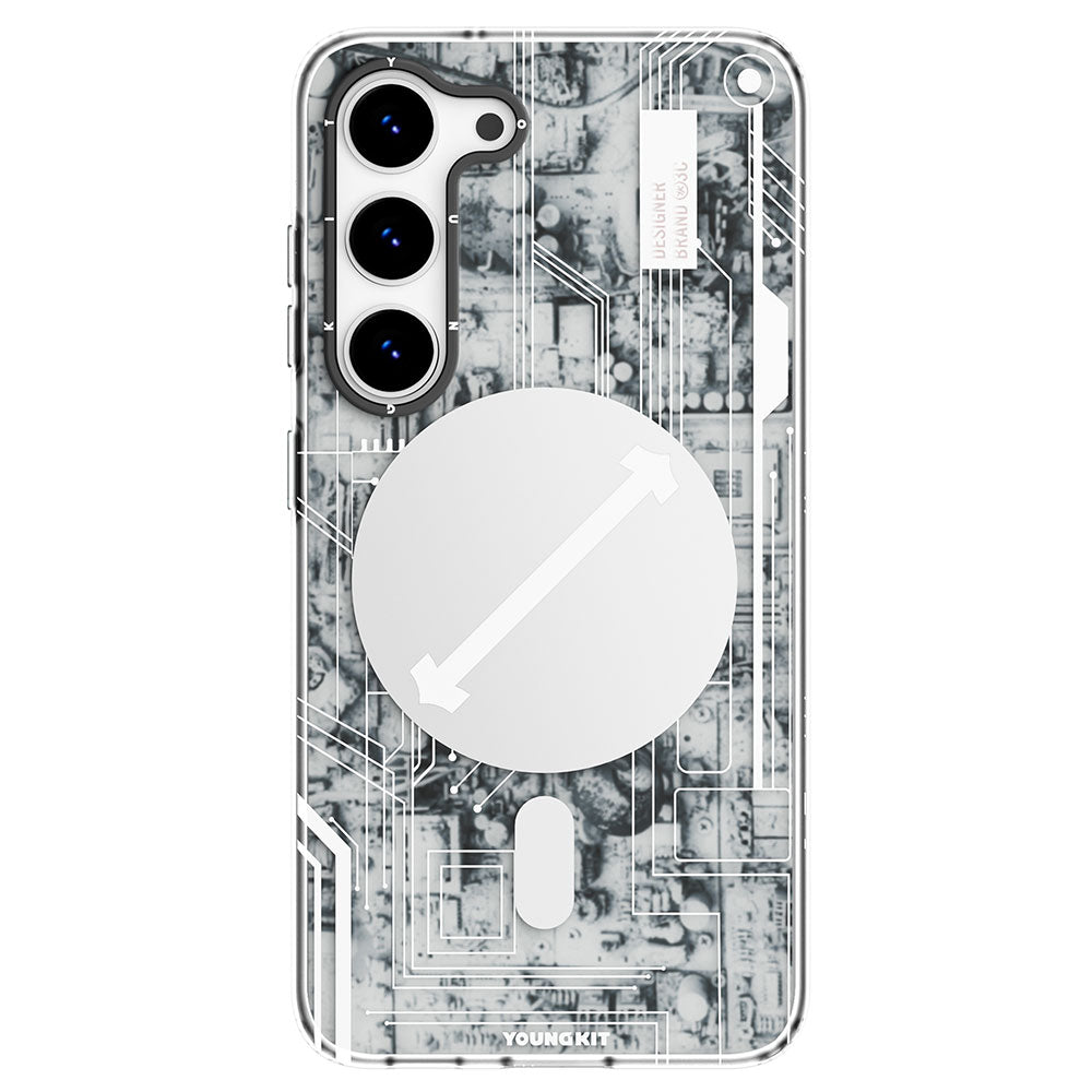 Galaxy S23 Kılıf M-safe Şarj Özellikli YoungKit Technology Serisi Kapak - Görsel 3
