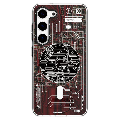 Galaxy S23 Kılıf M-safe Şarj Özellikli YoungKit Technology Serisi Kapak - Görsel 5