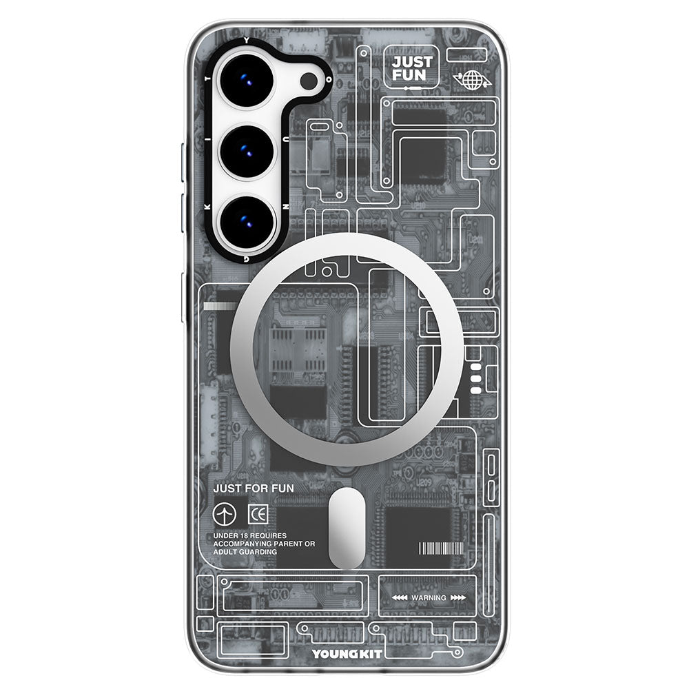 Galaxy S23 Plus Kılıf M-safe Şarj Özellikli YoungKit Technology Serisi Kapak - Görsel 4