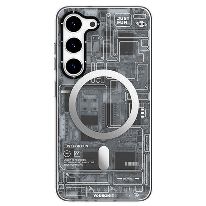 Galaxy S23 Plus Kılıf M-safe Şarj Özellikli YoungKit Technology Serisi Kapak - Görsel 4