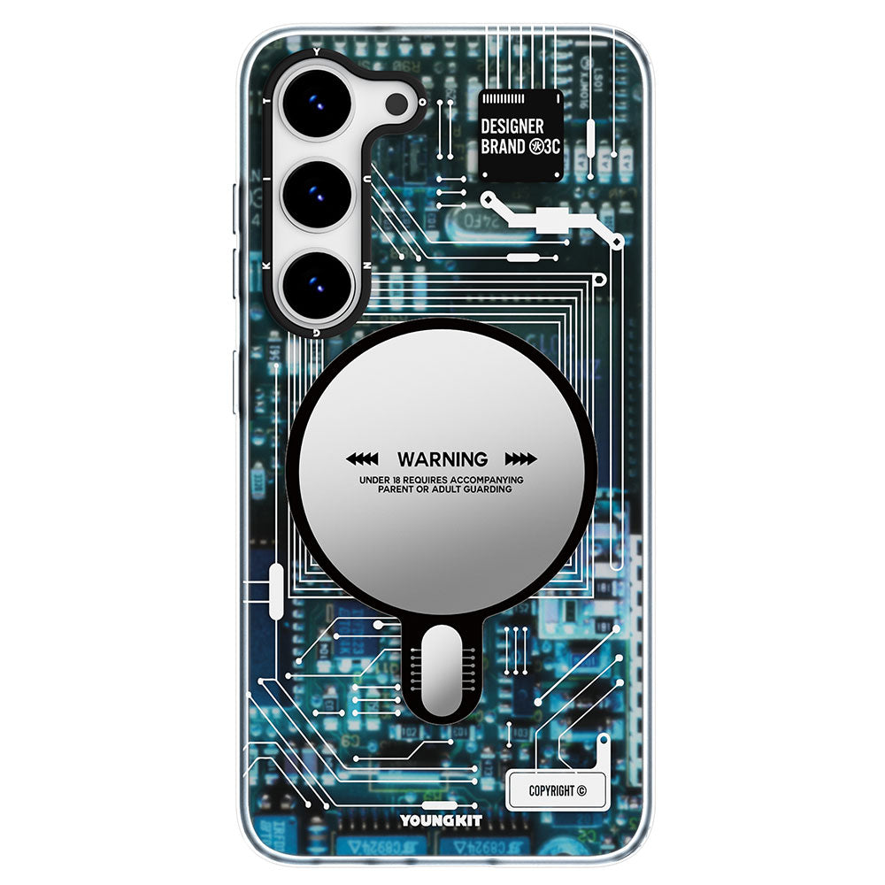 Galaxy S23 Plus Kılıf M-safe Şarj Özellikli YoungKit Technology Serisi Kapak - Görsel 2