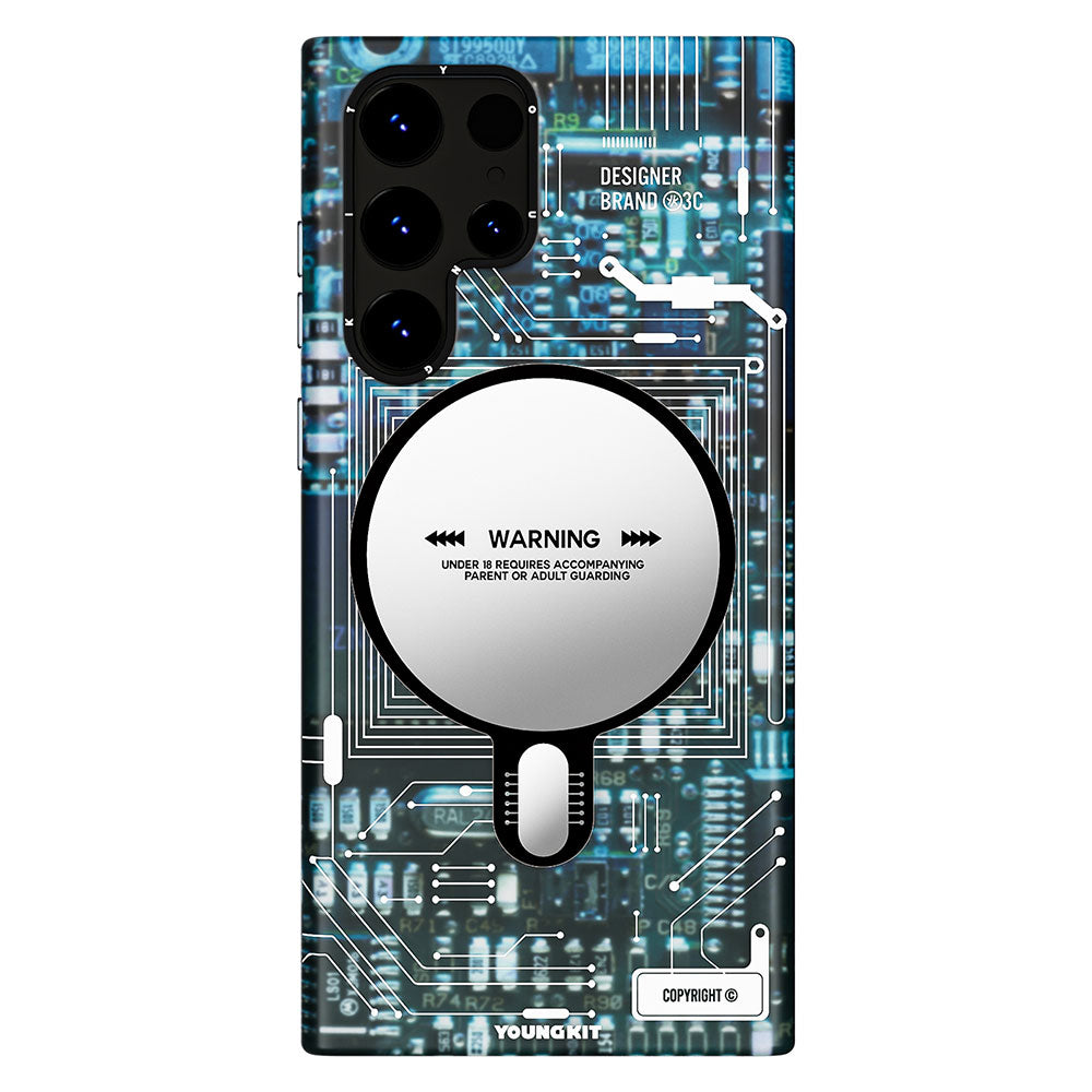 Galaxy S23 Ultra Kılıf M-safe Şarj Özellikli YoungKit Technology Serisi Kapak - Görsel 2