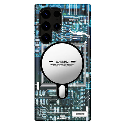 Galaxy S23 Ultra Kılıf M-safe Şarj Özellikli YoungKit Technology Serisi Kapak - Görsel 2