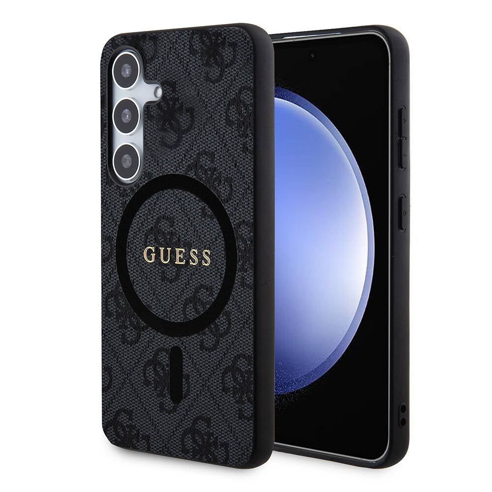 Galaxy S24 Kılıf Guess Orjinal Lisanslı M-safe Şarj Özellikli PU Halkalı 4G Desenli Yazı Logolu Kapak - Görsel 3