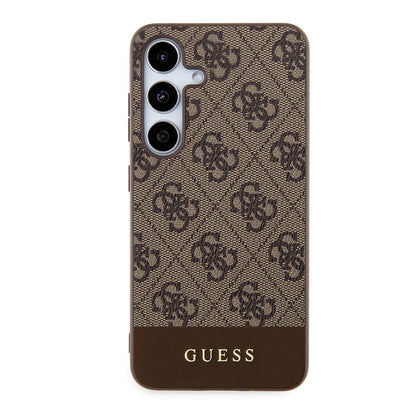 Galaxy S24 Kılıf Guess Orjinal Lisanslı PU Deri Şerit Logo Dizaynlı Kapak - Görsel 3