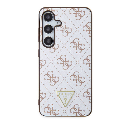 Galaxy S24 Kılıf Guess Orjinal Lisanslı PU Üçgen Logo 4G Desenli Kapak - Görsel 3