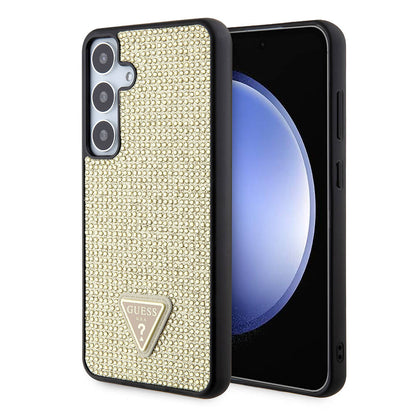 Galaxy S24 Kılıf Guess Orjinal Lisanslı Taşlı Arka Yüzey Üçgen Logolu Kapak - Görsel 4