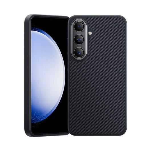 Galaxy S24 Kılıf Karbon Fiber M-safe Şarj Özellikli Benks Hybrid ArmorPro 600D Kevlar Kapak