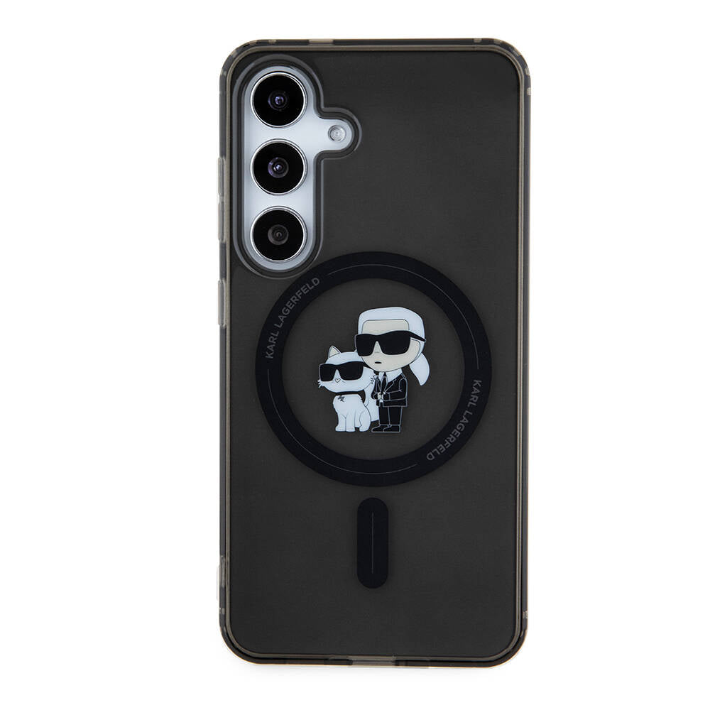 Galaxy S24 Kılıf Karl Lagerfeld Orjinal Lisanslı M-safe Şarj Özellikli Karl & Choupette IML Baskılı Kapak - Görsel 2