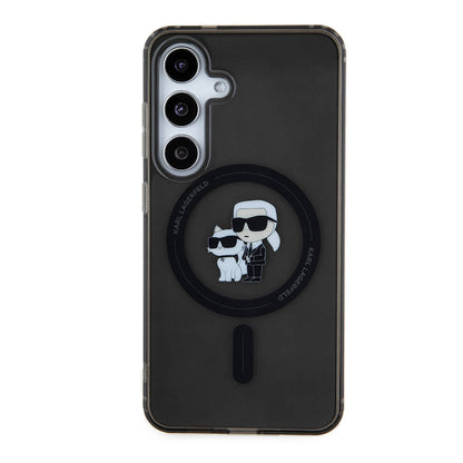 Galaxy S24 Kılıf Karl Lagerfeld Orjinal Lisanslı M-safe Şarj Özellikli Karl & Choupette IML Baskılı Kapak - Görsel 2