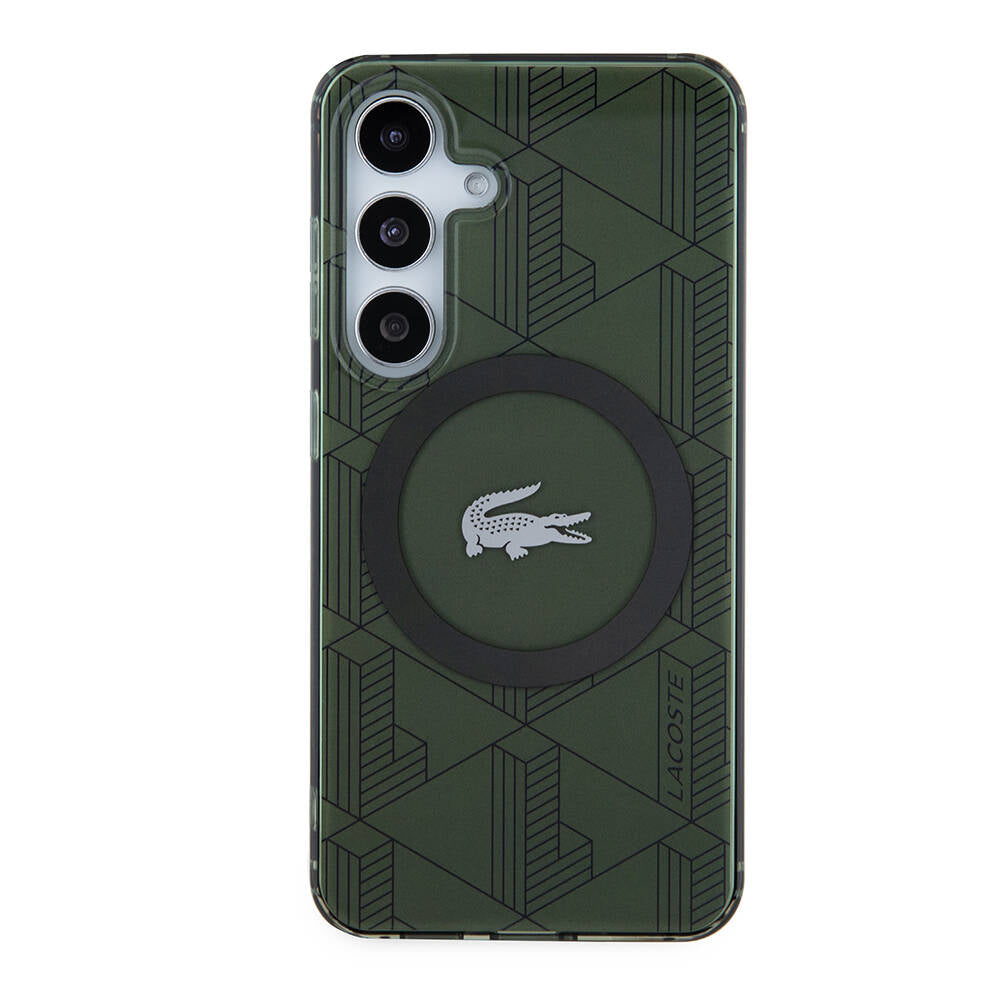 Galaxy S24 Kılıf Lacoste Orjinal Lisanslı M-safe Şarj Özellikli Çift Katmanlı Timsah Logolu Blend Monogram Kapak - Görsel 3