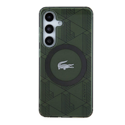 Galaxy S24 Kılıf Lacoste Orjinal Lisanslı M-safe Şarj Özellikli Çift Katmanlı Timsah Logolu Blend Monogram Kapak - Görsel 3