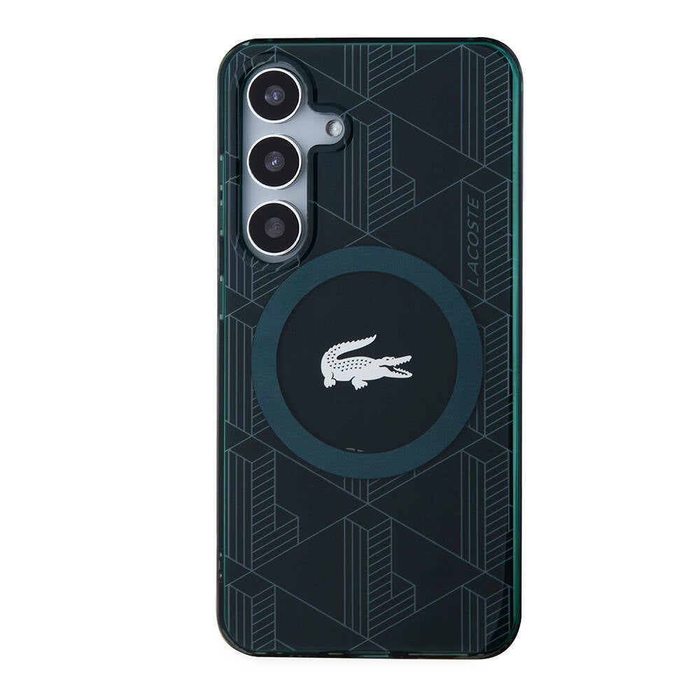 Galaxy S24 Kılıf Lacoste Orjinal Lisanslı M-safe Şarj Özellikli Çift Katmanlı Timsah Logolu Blend Monogram Kapak - Görsel 2