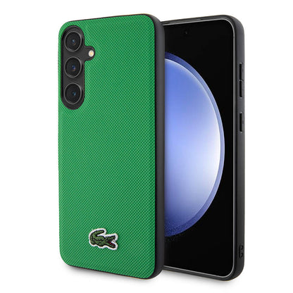 Galaxy S24 Kılıf Lacoste Orjinal Lisanslı PU Pike Desenli Arka Yüzey İkonik Timsah Dokuma Logolu Kapak - Görsel 3