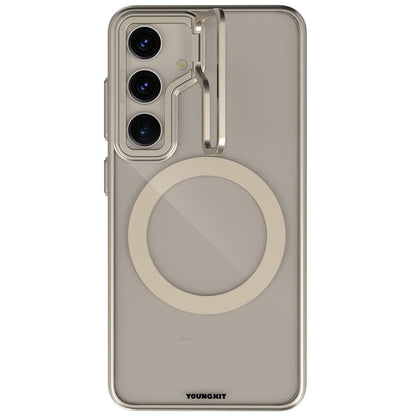 Galaxy S24 Kılıf M-safe Şarj Özellikli Sararma Önleyici Youngkit Crystal Grid Kapak - Görsel 2