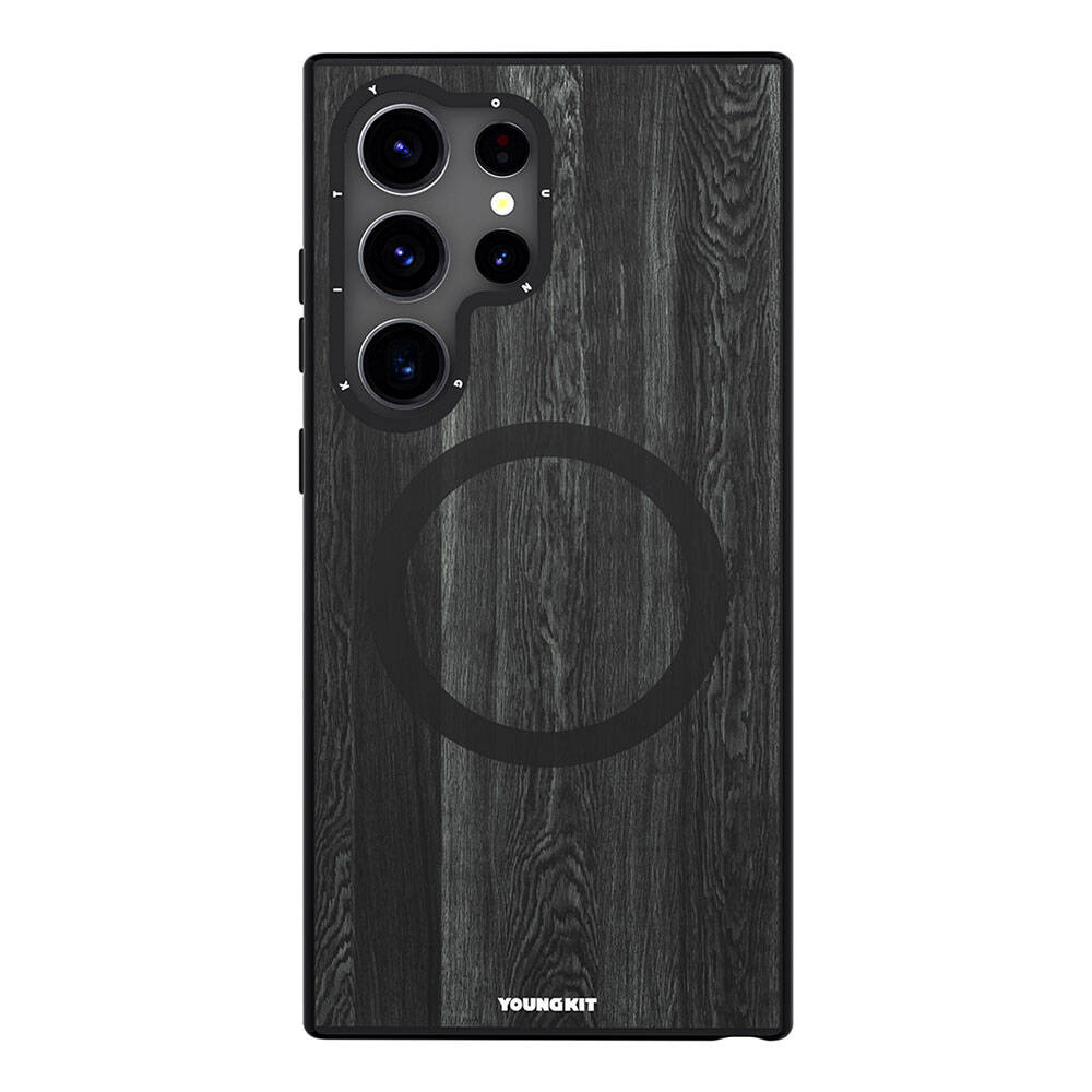 Galaxy S24 Ultra Kılıf M-safe Şarj Özellikli Sararmaya Dayanıklı Youngkit Wood Forest Serisi Kapak - Görsel 4
