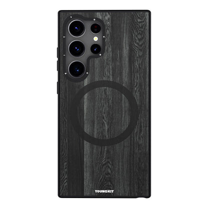Galaxy S24 Ultra Kılıf M-safe Şarj Özellikli Sararmaya Dayanıklı Youngkit Wood Forest Serisi Kapak - Görsel 4