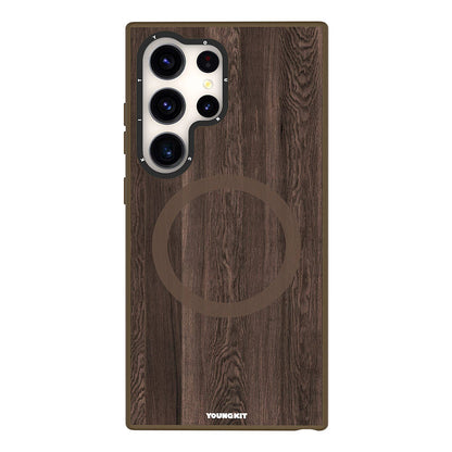Galaxy S24 Ultra Kılıf M-safe Şarj Özellikli Sararmaya Dayanıklı Youngkit Wood Forest Serisi Kapak - Görsel 3