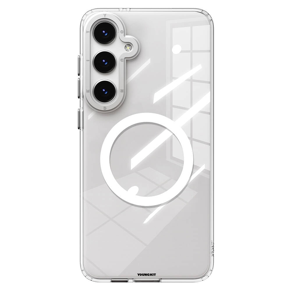 Galaxy S24 Kılıf M-safe Şarj Özellikli Sararmaya Karşı Dayanıklı Youngkit Clear Crystal Serisi Kapak - Görsel 4