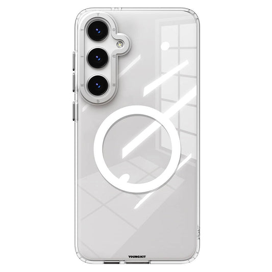 Galaxy S24 Kılıf M-safe Şarj Özellikli Sararmaya Karşı Dayanıklı Youngkit Clear Crystal Serisi Kapak