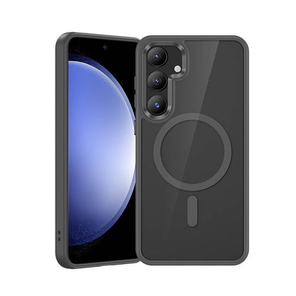 Galaxy S24 Kılıf M-safe Şarj Özellikli Şeffaf Arka Yüzey Benks MagClap TPU Çerçeve Kapak - Görsel 4