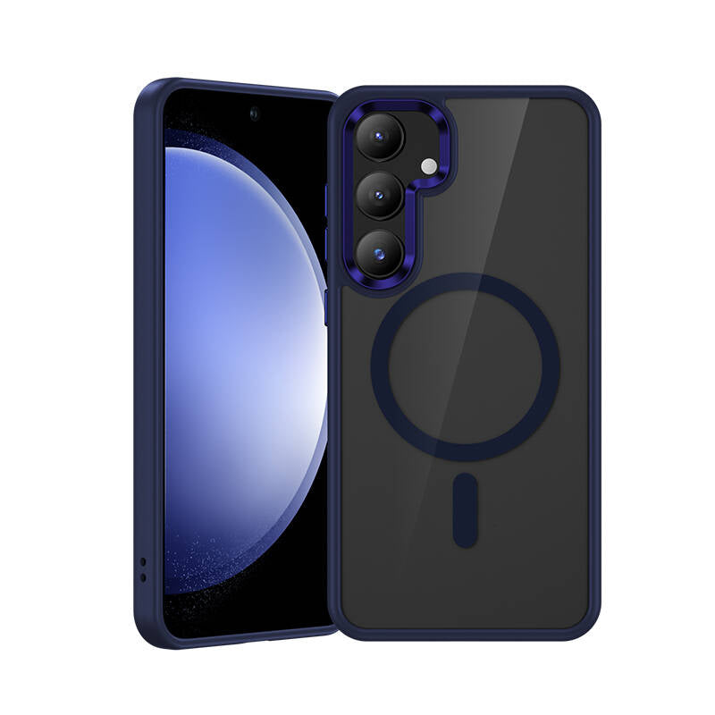 Galaxy S24 Kılıf M-safe Şarj Özellikli Şeffaf Arka Yüzey Benks MagClap TPU Çerçeve Kapak - Görsel 3