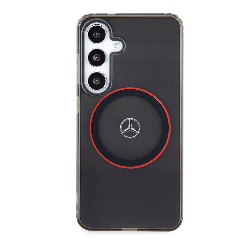 Galaxy S24 Kılıf Mercedes Benz Orjinal Lisanslı M-safe Şarj Özellikli IML Yıldız Logolu Red Ring Kapak - Görsel 2