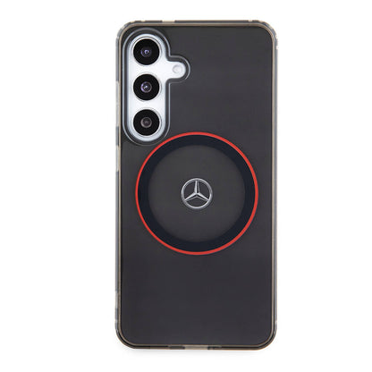 Galaxy S24 Kılıf Mercedes Benz Orjinal Lisanslı M-safe Şarj Özellikli IML Yıldız Logolu Red Ring Kapak - Görsel 2