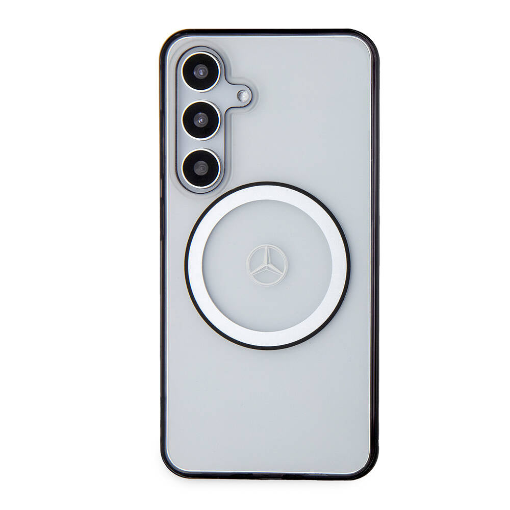 Galaxy S24 Kılıf Mercedes Benz Orjinal Lisanslı M-safe Şarj Özellikli PC TPU Transparan Black Ring Kapak - Görsel 2