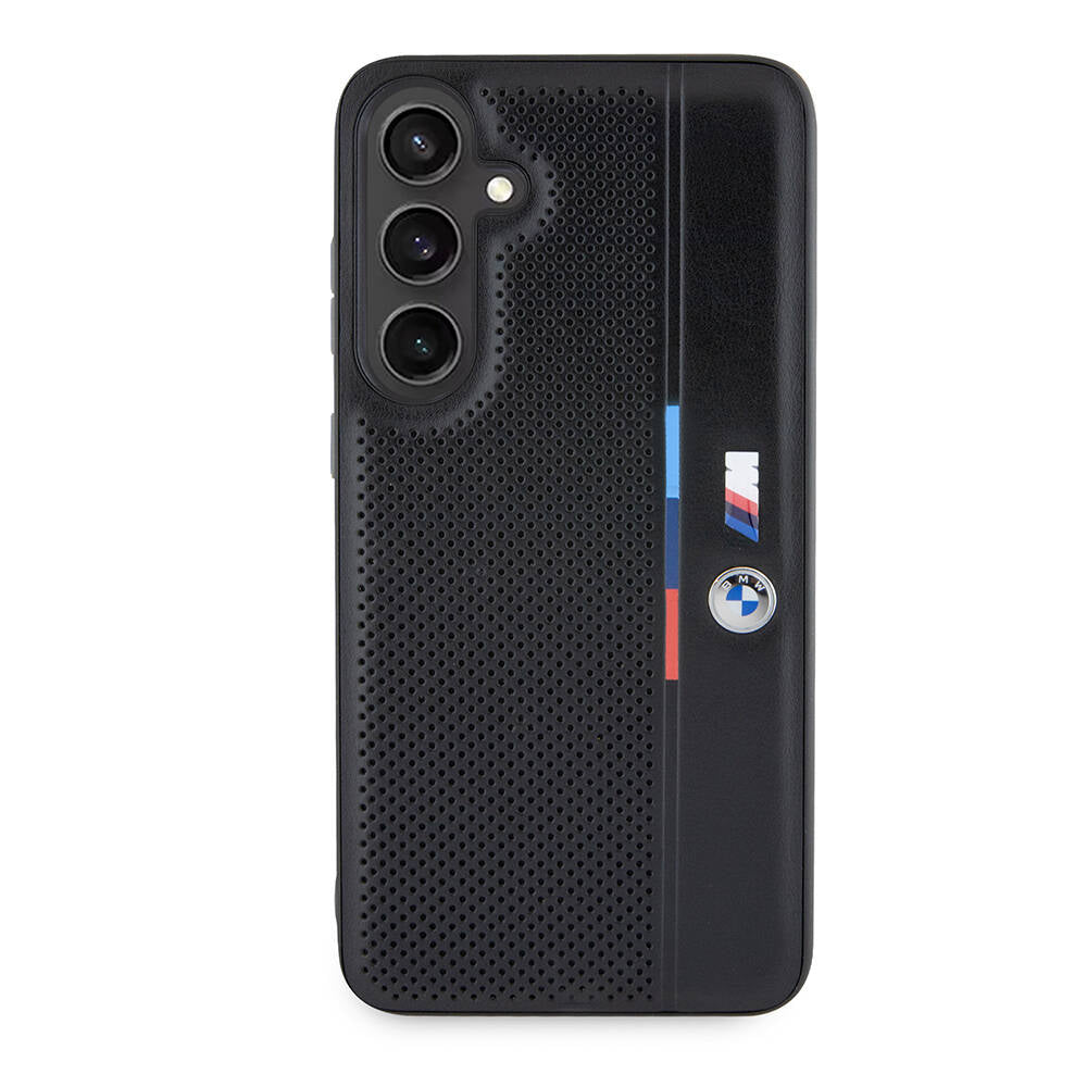 Galaxy S24 Plus Kılıf BMW Orjinal Lisanslı M Logolu Üç Renk Çizgili Delikli Detail Line Kapak - Görsel 2