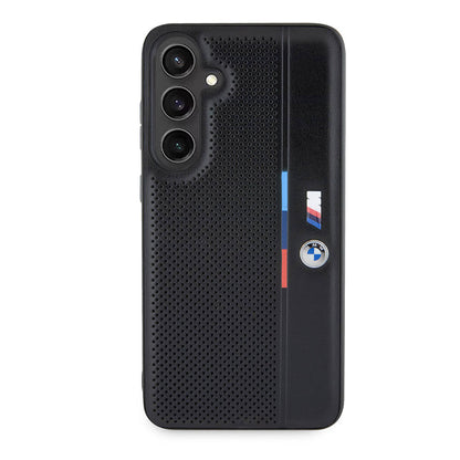 Galaxy S24 Plus Kılıf BMW Orjinal Lisanslı M Logolu Üç Renk Çizgili Delikli Detail Line Kapak - Görsel 2