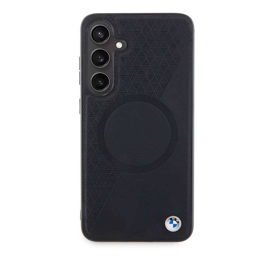 Galaxy S24 Plus Kılıf BMW Orjinal Lisanslı M-safe Şarj Özellikli Yarım Dokulu Circle Leather Kapak - Görsel 2