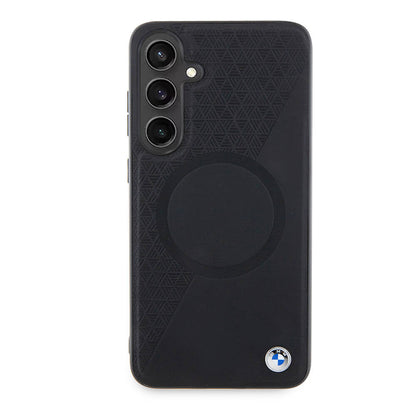 Galaxy S24 Plus Kılıf BMW Orjinal Lisanslı M-safe Şarj Özellikli Yarım Dokulu Circle Leather Kapak - Görsel 2